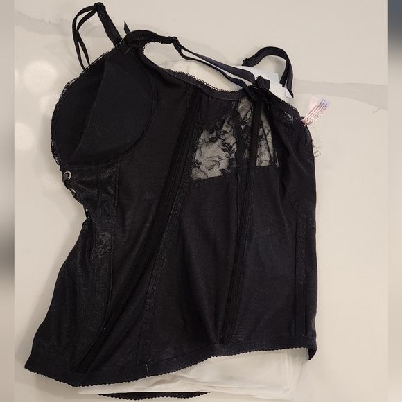 NWT Black Pushup Corset - "Boning" Supports Front & Back for Smooth Profile - Picture 7 of 16